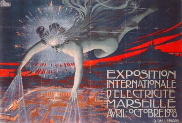A marseille-i Nemzetközi Elektromossági Kiállítást hirdető plakát, 1908